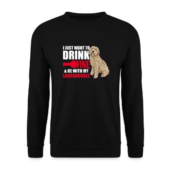 Labradoodle Dog - Unisex Sweatshirt - black - Front - Alina (178cm) & Michal (187cm)