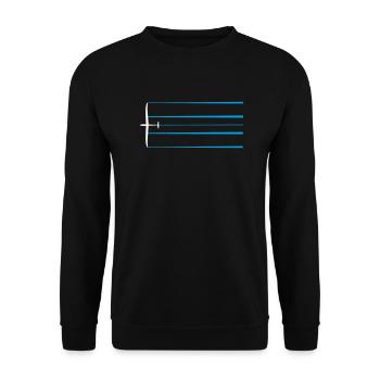 Segelflugzeug mit Wasser Segelflieger Geschenk - Unisex Pullover - Schwarz - Vorne - Alina (178cm) & Michal (187cm)