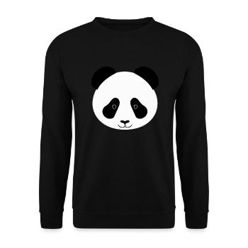 Süßer Panda Kawaii Cartoon Bär Liebe 3 - Unisex Pullover - Schwarz - Vorne - Alina (178cm) & Michal (187cm)