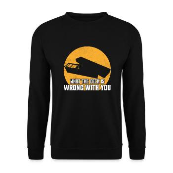 What The Deck is Wrong With You TCG Collector Trad - Unisex Sweatshirt - black - Front - Alina (178cm) & Michal (187cm)
