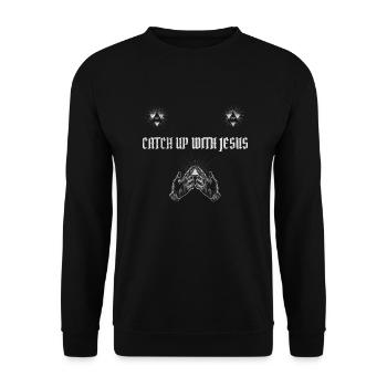 Catch Up With Jesus - Unisex Sweatshirt - black - Front - Alina (178cm) & Michal (187cm)