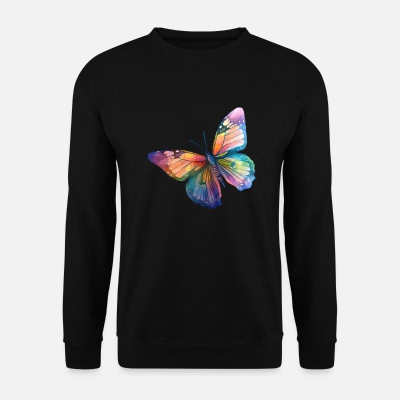 Couleurs arc-en-ciel papillon - Sweat-shirt Unisexe - noir