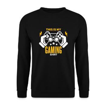This is my Gaming Shirt - Unisex Sweatshirt - black - Front - Alina (178cm) & Michal (187cm)