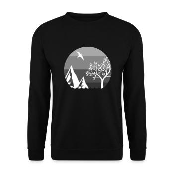 Adventure Travel Hiking Mountain - Unisex Sweatshirt - black - Front - Alina (178cm) & Michal (187cm)