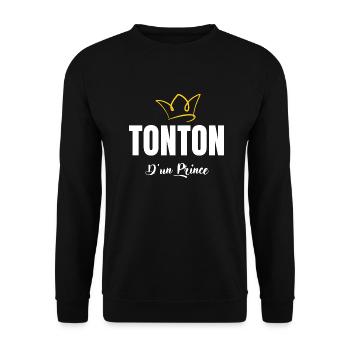 tonton d'un prince - Sweat-shirt Unisexe - noir - Devant - Alina (178cm) & Michal (187cm)