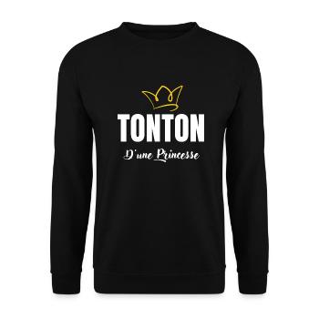 tonton d'une princesse - Sweat-shirt Unisexe - noir - Devant - Alina (178cm) & Michal (187cm)