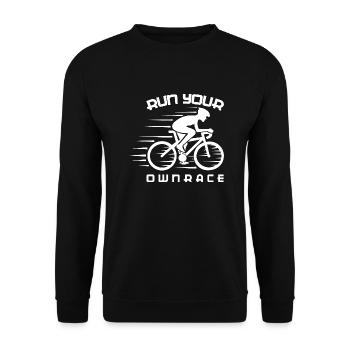 Marathon Triathlon Running joggen Biking Radfahren - Unisex Pullover - Schwarz - Vorne - Alina (178cm) & Michal (187cm)
