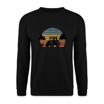 Traktor Vintage - Unisex Pullover - Schwarz - Vorne - Alina (178cm) & Michal (187cm)