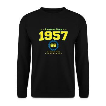 Super chemise 1957 pour hommes femmes 66 ans 66ème - Sweat-shirt Unisexe - noir - Devant - Alina (178cm) & Michal (187cm)