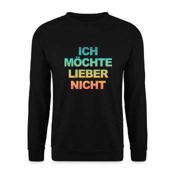 Bartleby der Schreiber - Ich möchte lieber nicht - Unisex Pullover - Schwarz - Vorne - Alina (178cm) & Michal (187cm)