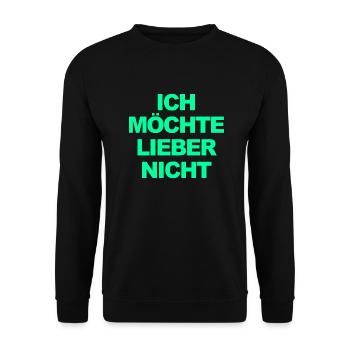 Bartleby der Schreiber - Ich möchte lieber nicht - Unisex Pullover - Schwarz - Vorne - Alina (178cm) & Michal (187cm)