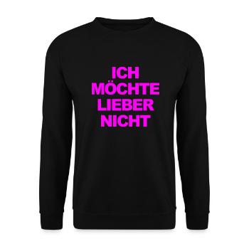 Bartleby der Schreiber - Ich möchte lieber nicht - Unisex Pullover - Schwarz - Vorne - Alina (178cm) & Michal (187cm)