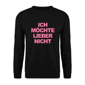 Bartleby der Schreiber - Ich möchte lieber nicht - Unisex Pullover - Schwarz - Vorne - Alina (178cm) & Michal (187cm)