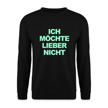 Bartleby der Schreiber - Ich möchte lieber nicht - Unisex Pullover - Schwarz - Vorne - Alina (178cm) & Michal (187cm)