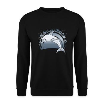 Delfin - Unisex Pullover - Schwarz - Vorne - Alina (178cm) & Michal (187cm)