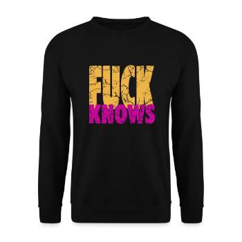 Fuck Knows Distressed - Sweat-shirt Unisexe - noir - Devant - Alina (178cm) & Michal (187cm)