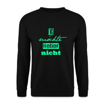 Bartleby der Schreiber - Ich möchte lieber nicht - Unisex Pullover - Schwarz - Vorne - Alina (178cm) & Michal (187cm)