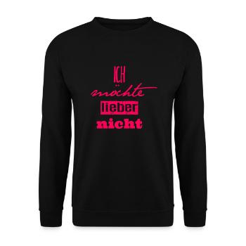 Bartleby der Schreiber - Ich möchte lieber nicht - Unisex Pullover - Schwarz - Vorne - Alina (178cm) & Michal (187cm)