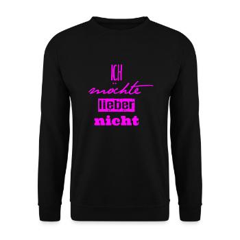 Bartleby der Schreiber - Ich möchte lieber nicht - Unisex Pullover - Schwarz - Vorne - Alina (178cm) & Michal (187cm)