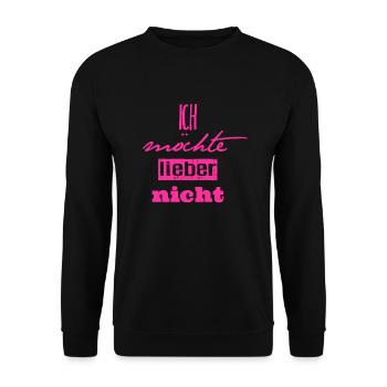 Bartleby der Schreiber - Ich möchte lieber nicht - Unisex Pullover - Schwarz - Vorne - Alina (178cm) & Michal (187cm)