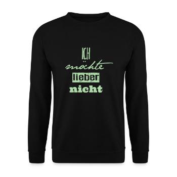 Bartleby der Schreiber - Ich möchte lieber nicht - Unisex Pullover - Schwarz - Vorne - Alina (178cm) & Michal (187cm)