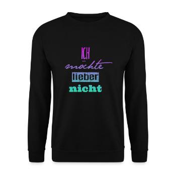 Bartleby der Schreiber - Ich möchte lieber nicht - Unisex Pullover - Schwarz - Vorne - Alina (178cm) & Michal (187cm)