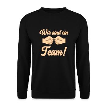 Wir sind ein Team - Unisex Pullover - Schwarz - Vorne - Alina (178cm) & Michal (187cm)