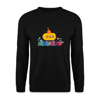 u-boot,boot,submarine,meer,fische,krebs,seestern - Unisex Pullover - Schwarz - Vorne - Alina (178cm) & Michal (187cm)
