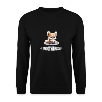 Je suis petit mais puissant - Sweat-shirt Unisexe - noir - Devant - Alina (178cm) & Michal (187cm)