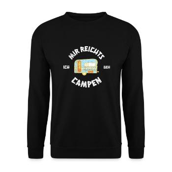 Mir reichts ich geh campen - Wohnwagen Wohnmobil - Unisex Pullover - Schwarz - Vorne - Alina (178cm) & Michal (187cm)