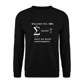 Welchen Teil von Bitcoin hast du nicht verstanden? - Unisex Pullover - Schwarz - Vorne - Alina (178cm) & Michal (187cm)