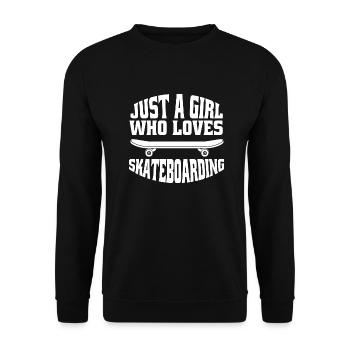 Skateboard Skater Skateboarding Skaten Skate-Fan - Unisex Pullover - Schwarz - Vorne - Alina (178cm) & Michal (187cm)