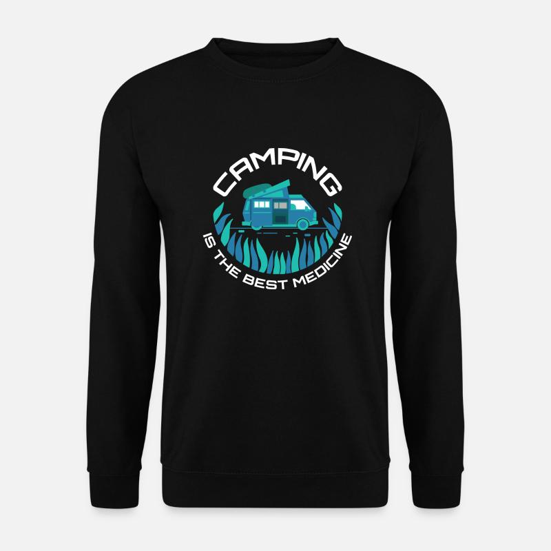 Camping ist die beste Medizin Outdoor Urlaub - Unisex Pullover - Schwarz