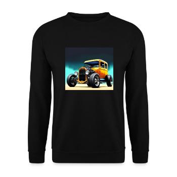 Hot Rod in the Night 60s Rockabilly - Unisex Sweatshirt - black - Front - Alina (178cm) & Michal (187cm)
