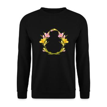 Easter wreath with crocuses - Unisex Sweatshirt - black - Front - Alina (178cm) & Michal (187cm)