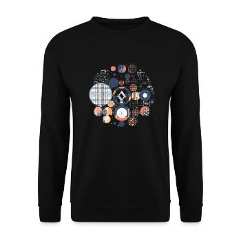 Vintage geometric pattern - Unisex Sweatshirt - black - Front - Alina (178cm) & Michal (187cm)