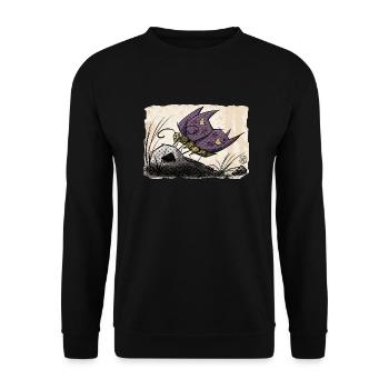 Friedolin Finsterfalter ~ Kritzeltoon #04 - Unisex Pullover - Schwarz - Vorne - Alina (178cm) & Michal (187cm)