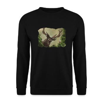 Harry Hirsch ~ Kritzeltoon #08 - Unisex Pullover - Schwarz - Vorne - Alina (178cm) & Michal (187cm)
