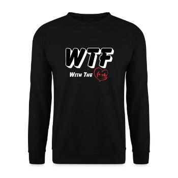 WTF - With the Family - Unisex Pullover - Schwarz - Vorne - Alina (178cm) & Michal (187cm)