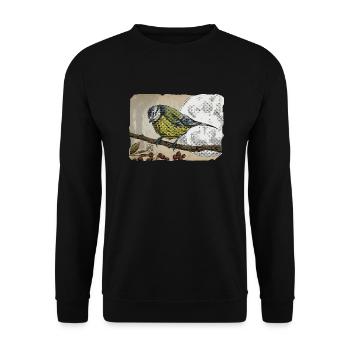 Herr Meise ~ Kritzeltoon #14 - Unisex Pullover - Schwarz - Vorne - Alina (178cm) & Michal (187cm)