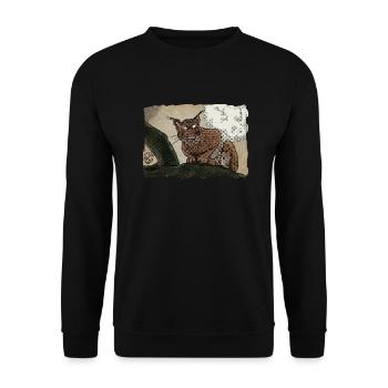 Leonard Luchs ~ Kritzeltoon #12 - Unisex Pullover - Schwarz - Vorne - Alina (178cm) & Michal (187cm)