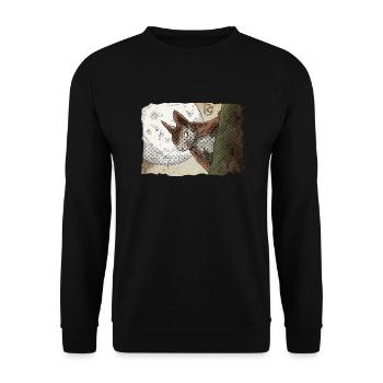 Erna Eichhörnchen Kritzeltoon #13 - Unisex Pullover - Schwarz - Vorne - Alina (178cm) & Michal (187cm)