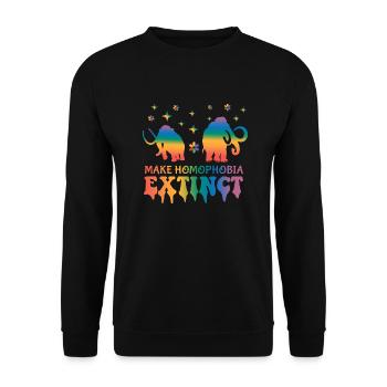 Make Homophobia Extinct - Unisex Pullover - Schwarz - Vorne - Alina (178cm) & Michal (187cm)