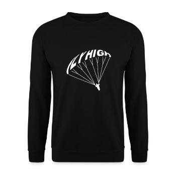 Fly High / Paragliding - Unisex Sweatshirt - black - Front - Alina (178cm) & Michal (187cm)