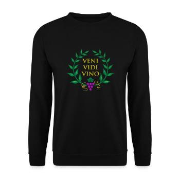 VENI VIDI VIINO - Unisex Pullover - Schwarz - Vorne - Alina (178cm) & Michal (187cm)