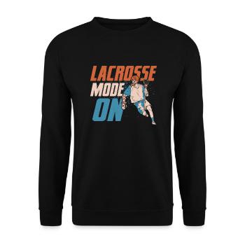 Lacrosse Mode On Team Player - Unisex Pullover - Schwarz - Vorne - Alina (178cm) & Michal (187cm)