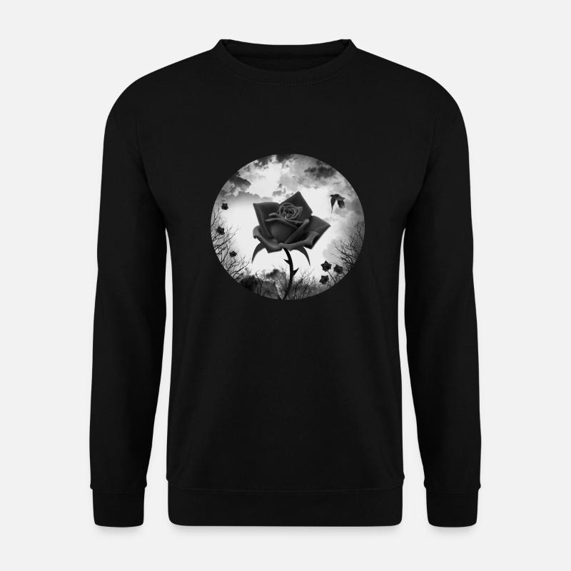 black rose goth gothic - Unisex Sweatshirt - black
