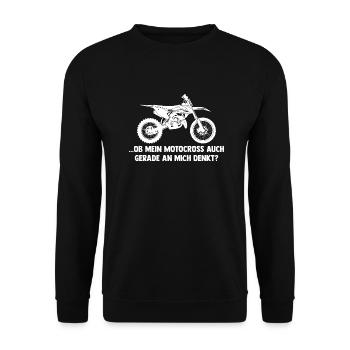 Motorrad Motocross - Unisex Pullover - Schwarz - Vorne - Alina (178cm) & Michal (187cm)