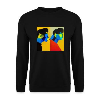 People - Unisex Pullover - Schwarz - Vorne - Alina (178cm) & Michal (187cm)