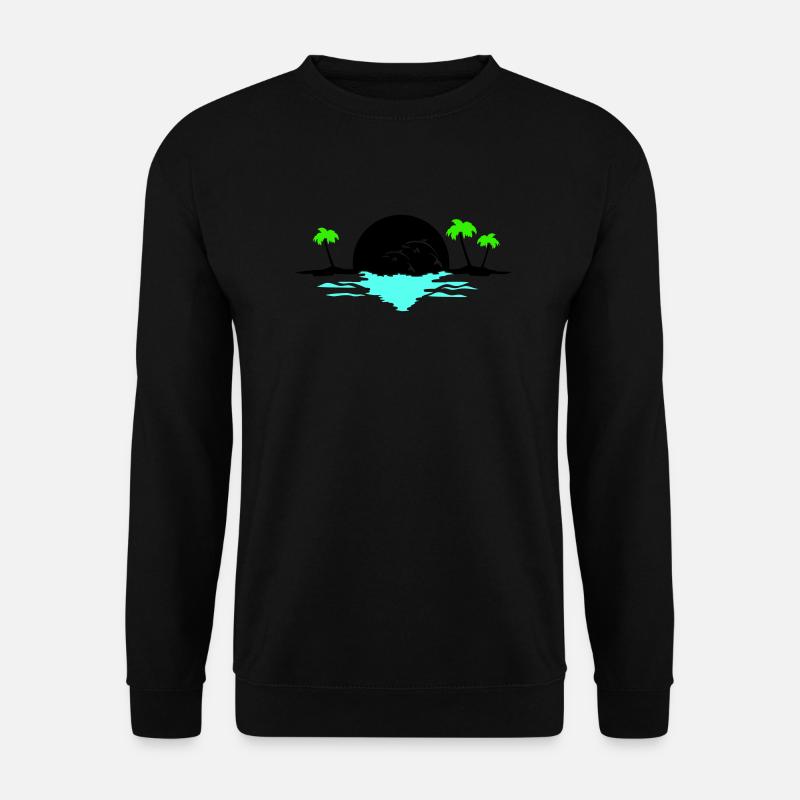 sunset delfine - Unisex Pullover - Schwarz